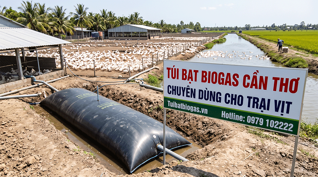 Thi công hầm Biogas HDPE