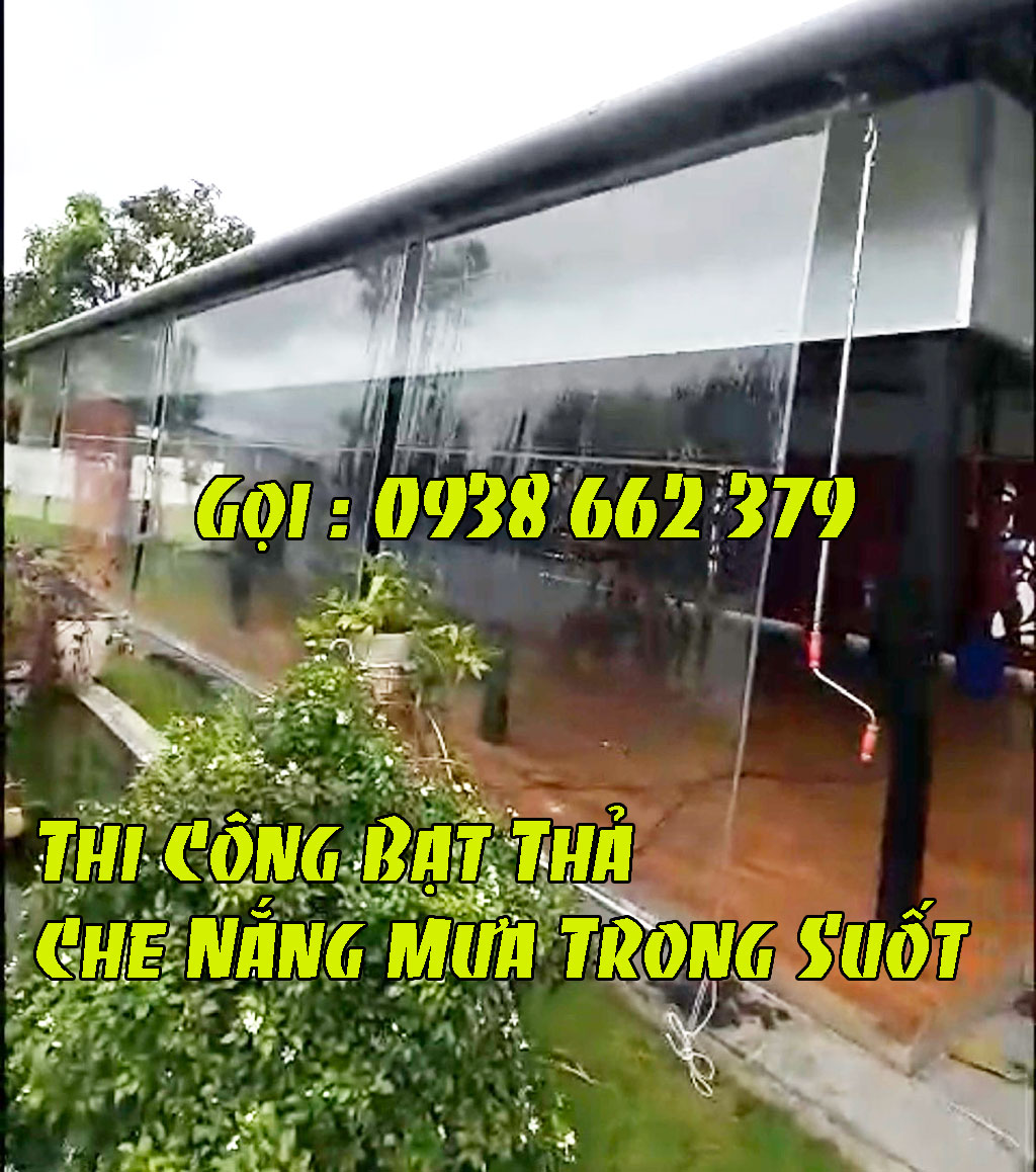 Bạt Nhựa Nilon Trong Suốt PVC Che Mưa Tự Cuốn Bạt Nhựa Nilon Trong Suốt PVC Che Mưa Tự Cuốn