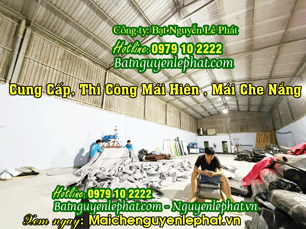 May thay bạt mái che di động