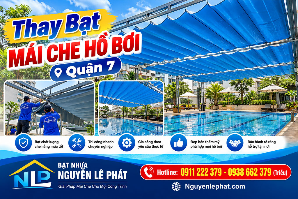 Thay bạt mái che hồ bơi