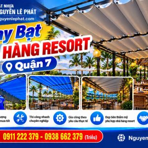 Thay bạt mái che nhà hàng resort