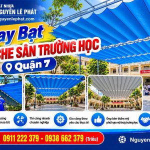 Thay bạt mái che sân trường học