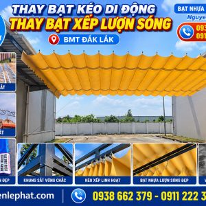Thay bạt kéo xếp mái che quán nhậu