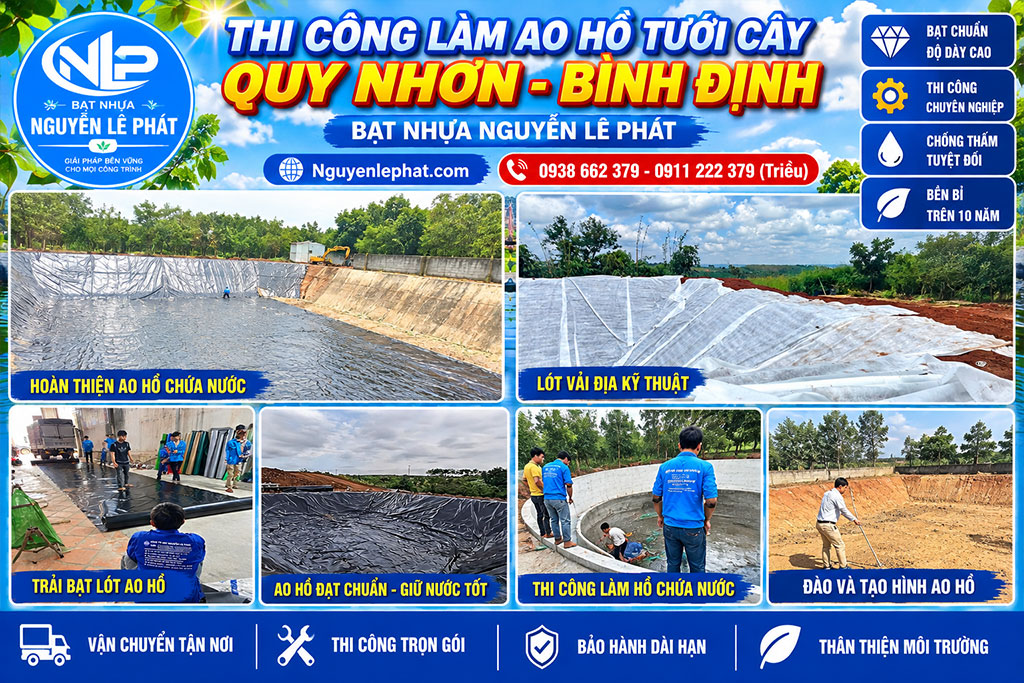 Thi công bạt lót hồ tại quy nhơn bình định Thi công bạt lót hồ tại quy nhơn bình định